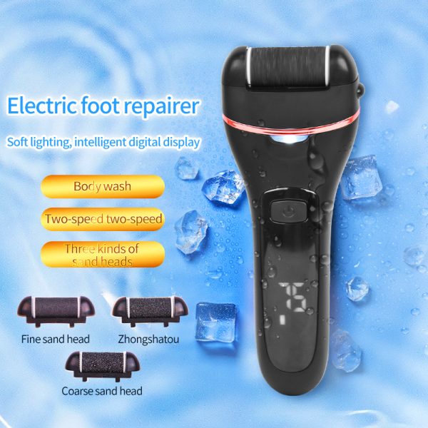 Aparat indepartare bataturi si piele uscata Calus Neo™ Foot Polisher V601, cu display digital, iluminare LED, incarcare USB, capat suplimentar si 3 role microminerale, 2000 rpm, Negru - imagine 5